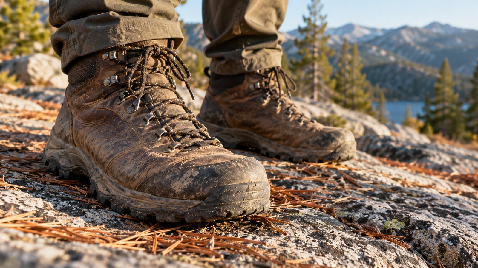 Hiking boots on a granite trail (illustrative)